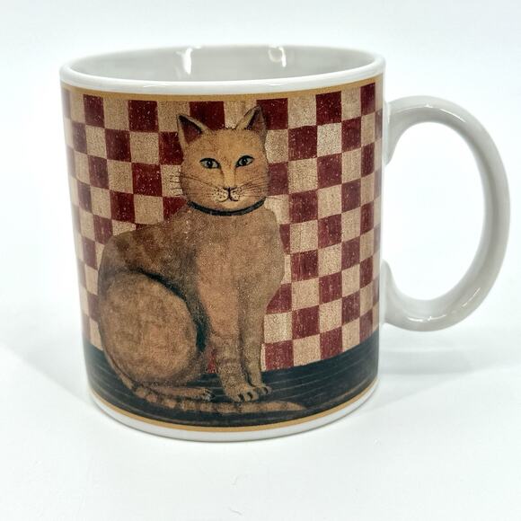 VTG 2004 Country Kitties Set/2 Coffee Mug Dessert Plate Tabby Cat DC Brown Co. - Picture 4 of 10